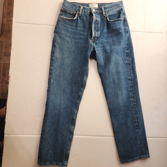 Agolde High Rise Blue Jeans - Riley - Picture 1 of 11